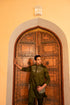 Kzari Sophisticated Dark Olive Green Indowestern