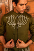 Kzari Sophisticated Dark Olive Green Indowestern
