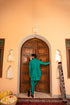 Kzari Majestic Falcon Green Indowestern