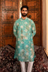 Kzari Serene Jade Blue Batik Kurta