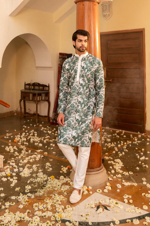 Kzari Enchanting Mermaid Tail Digital Printed Kurta