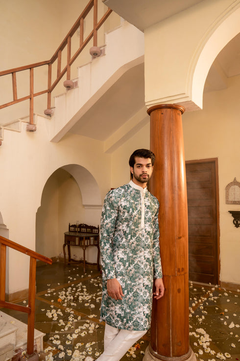 Kzari Enchanting Mermaid Tail Digital Printed Kurta