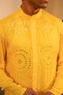 Kzari Radiant Google Yellow Mirror Foil Kurta Set