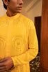 Kzari Radiant Google Yellow Mirror Foil Kurta Set