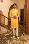Kzari Radiant Jasmine Yellow Bandhani White Embroidery Kurta