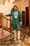 Kzari Fresh Spring Green Bandhani White Embroidery Kurta