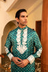 Kzari Fresh Spring Green Bandhani White Embroidery Kurta