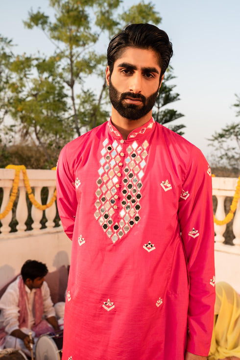 Kzari Fuscia Pink Kanch Kurta