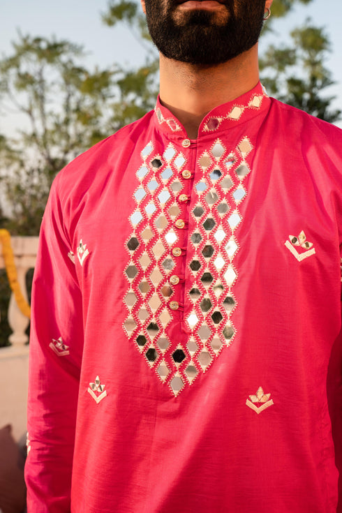 Kzari Fuscia Pink Kanch Kurta