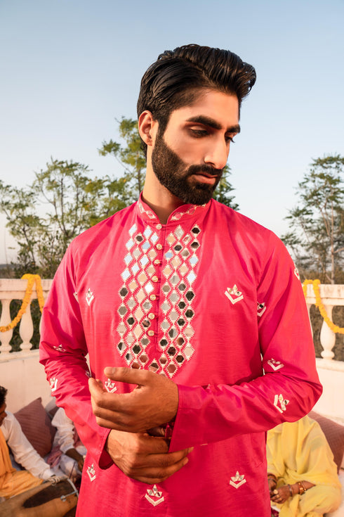 Kzari Fuscia Pink Kanch Kurta