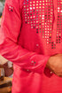 Kzari Majestic Hawa Mahal Red Mirror Kurta