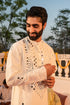 Kzari Ethereal Taj Mahal White Mirror Kurta