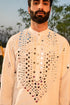 Kzari Ethereal Taj Mahal White Mirror Kurta
