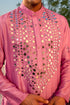 Kzari Regal Medium Violet Mirror Kurta - Luxurious Allure
