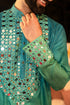 Kzari Iridescent Capri Peacock Mirror Kurta