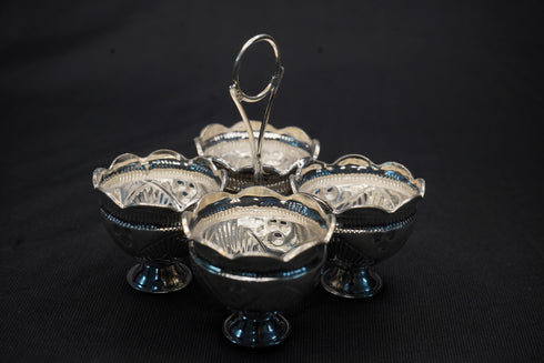 Pure Silver Panchapali Four Bowl Set 43.56g