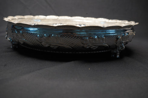 Pure Silver Floral Design Plate 400g