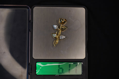 Pure Silver Gold Plated Brooch 6.17g
