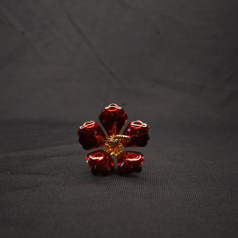 Pure Silver Red Hibiscus Flower 8.43g