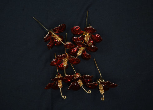 Pure Silver Red Hibiscus Flower 8.43g