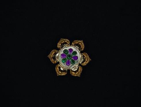 Gold Coated Lotus Stand In Pure Silver 6.83g