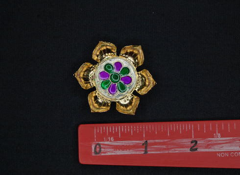 Gold Coated Lotus Stand In Pure Silver 6.83g