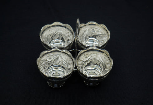 Pure Silver Panchapali Four Bowl Set 43.56g