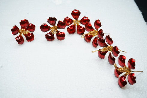 Pure Silver Red Hibiscus Flower 8.43g