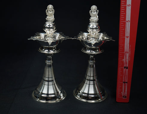 Pure Silver Diya With Laxmi Design 130g