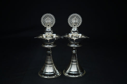 Pure Silver Diya With Peacock 104g
