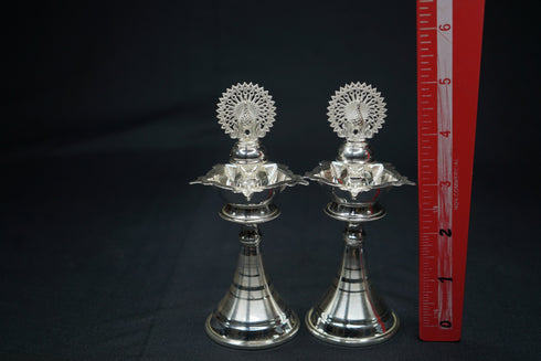 Pure Silver Diya With Peacock 104g