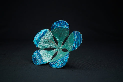 Pure Silver Big Flower green And Blue 22g