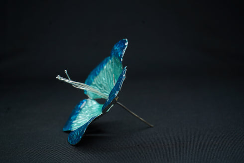 Pure Silver Big Flower green And Blue 22g