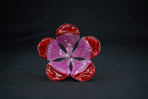 Pure Silver Pink And Red Small Flower 16g
