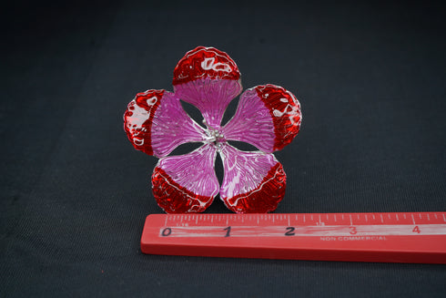 Pure Silver Pink And Red Small Flower 16g