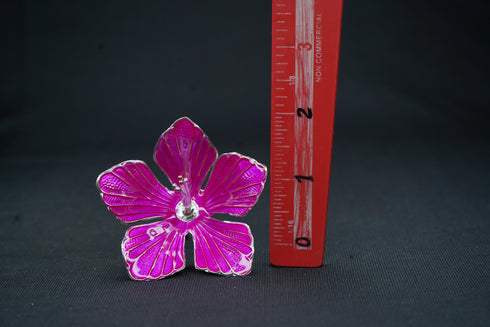 Pure Silver Dark Pink Small Flower 12g