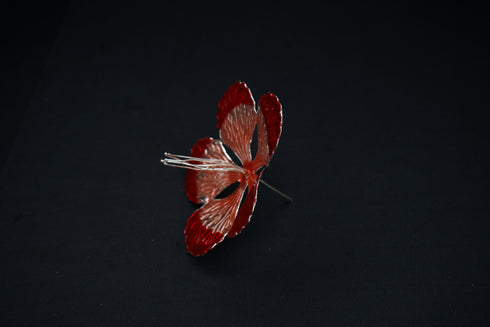 Pure Silver Big Red And Orange Flower 23g