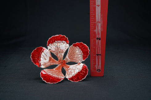 Pure Silver Big Red And Orange Flower 23g