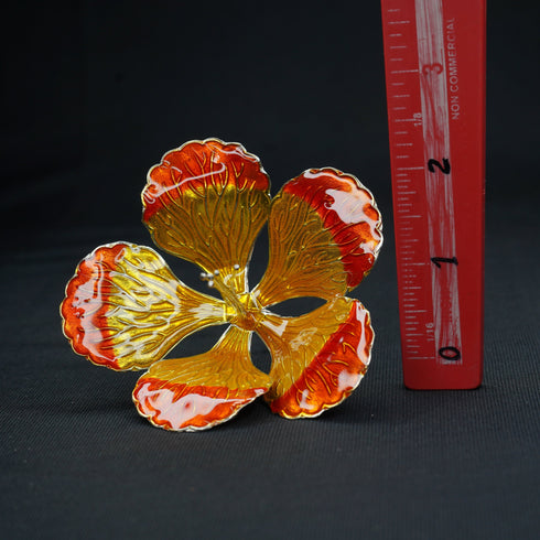 Pure Silver Yellow And Orange Flower 22g