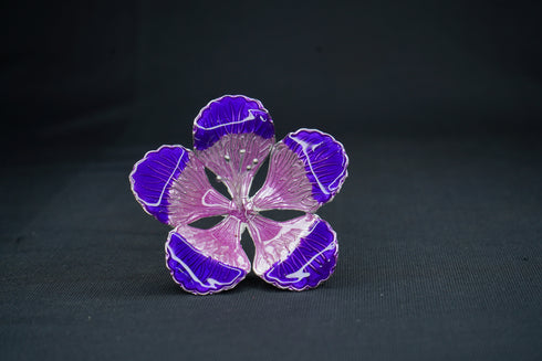 Pure Silver Pink Purple Flower 17g