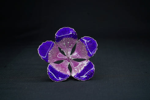 Pure Silver Pink Purple Flower 17g