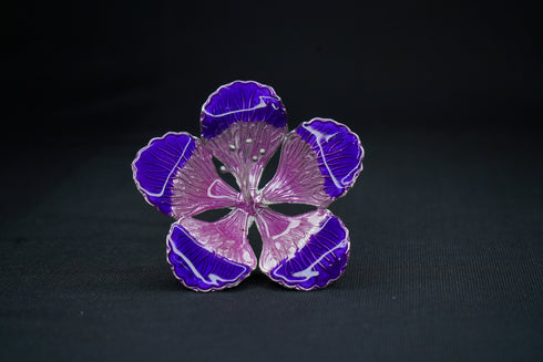 Pure Silver Pink Purple Flower 17g