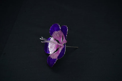 Pure Silver Pink Purple Flower 17g