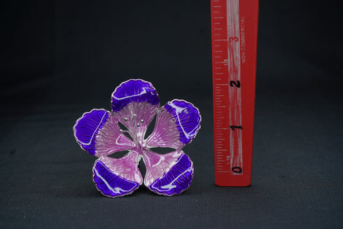Pure Silver Pink Purple Flower 17g