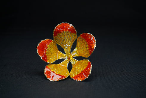 Pure Silver Yellow And Orange Flower 16g