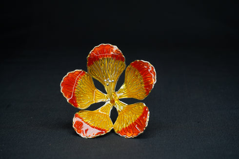 Pure Silver Yellow And Orange Flower 16g