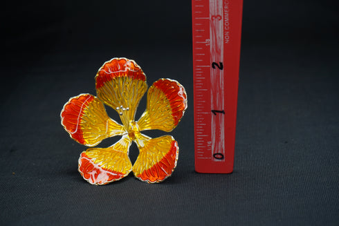 Pure Silver Yellow And Orange Flower 16g
