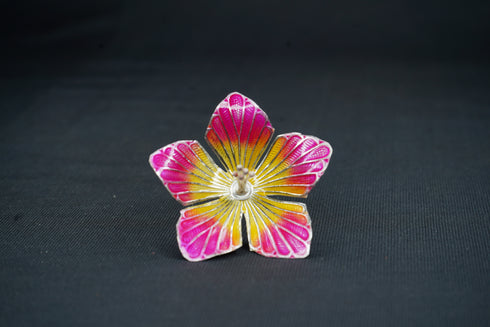 Pure Silver Yellow And Pink Flower 7g