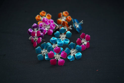 Pure Silver Assorted Small Flower 2g Pack of 4