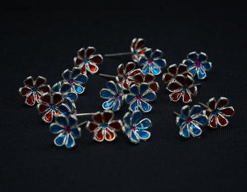 Pure Silver Small Assorted Flower 2g Pack of 4